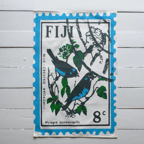 Blue-Crested Broadbill Stamp Tea Towel