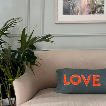 Her Story Cushion - LOVE (navy blue)
