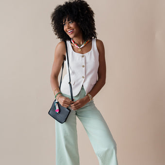 VINTAGE BLOOM Silk Handbag Charm | Quartz Gemstones | Ethically Made in Thailand