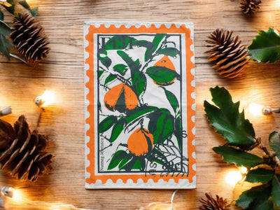 Nutmeg Stamp Print Tea Towel
