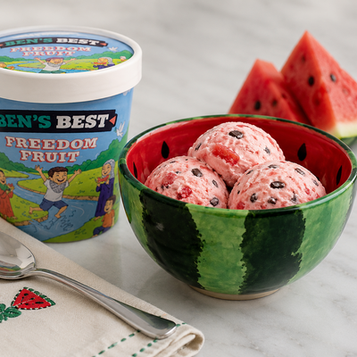 Palestinian Ceramic Watermelon Ice Cream Bowl