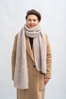 Handmade Wool-Blend Scarf – Knitted by Women Artisans in Ukraine
