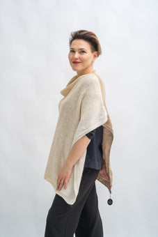 Alpaca Blend Poncho Shawl - Handmade by Ukrainian women
