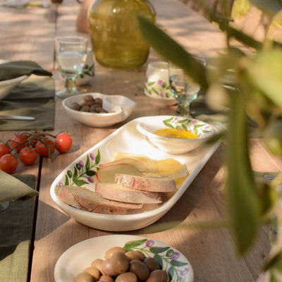 Handmade Olive Branch Large Serving Platter | Palestinian Pottery