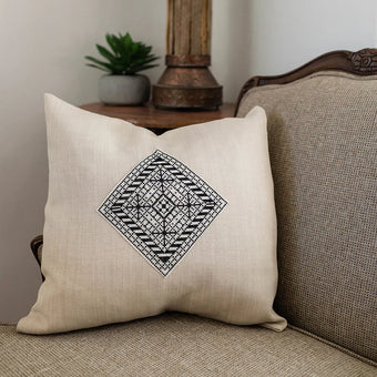 Tatreez “Diamond” Pillow Cover – Hand-Embroidered in Palestine