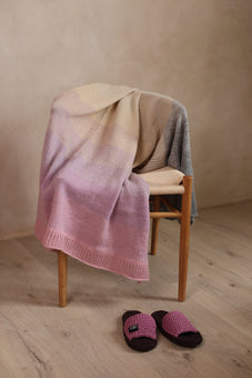 Handmade Knitted Blanket – Violet Dawn Ombre Throw by Artisans in Ukraine