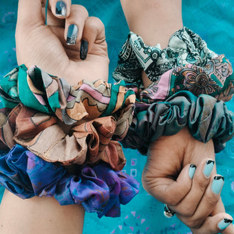 Upcycled Sari Scrunchie – Assorted Colors