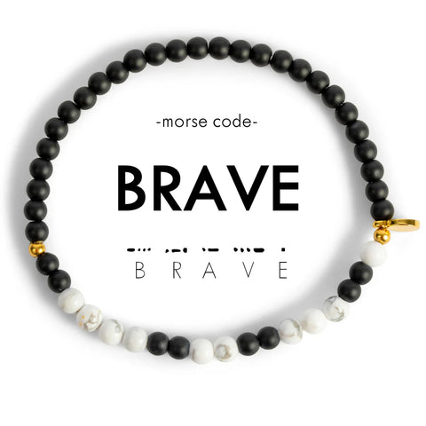 BRAVE Morse Code Bracelet – Courage in Every Step