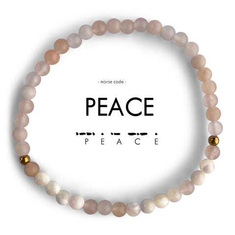 PEACE Morse Code Bracelet – Strength. Courage. Wisdom.
