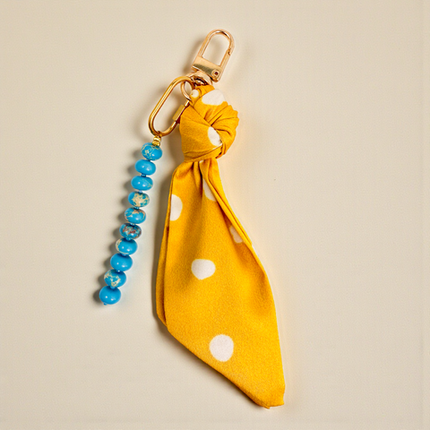 SUNLIT DOT Silk Charm | Turquoise Gemstones | Ethically Made in Thailand - Love Welcomes