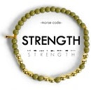 Strength Morse Code Bracelets - Gold and Army Green