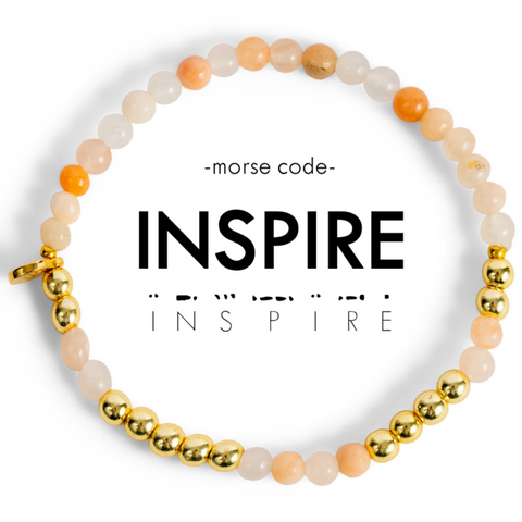 Inspire Morse Code Bracelet - Gold and Orange/White