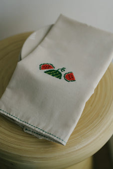 Watermelon Tatreez Tea Towel — Hand-Embroidered in Palestine