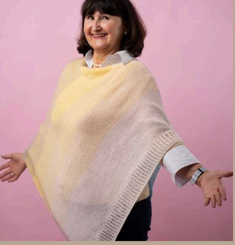 Alpaca Blend Poncho Shawl - Handmade by Ukrainian women