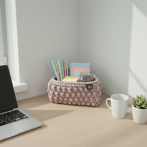 Triangle Crochet Basket - Handmade in Ukraine - Love Welcomes