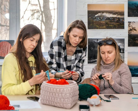 Handmade Knitted Blanket – Apricot Morning Throw by Artisans in Ukraine