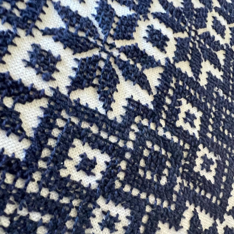 Syrian Heritage Stitch Lumbar Cushion – Handcrafted Refugee-Made Pillow, 30x50 cm | Supports Women & Education