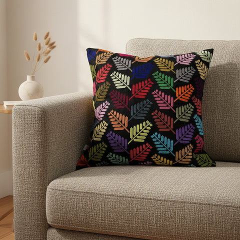 Olive Branch Heritage Pillow Cover Handmade in Lebanon by Syrian Artisans | Palestinian-Inspired Embroidery