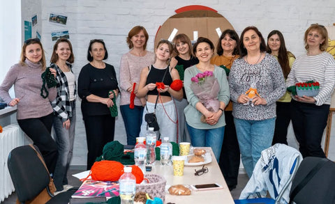Ombre Knitted Blanket – Handcrafted by Ukrainian Refugee Women