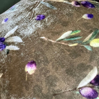 Olive Print Velvet Pillow Cover – 45 x 45 cm / 18 x 18 in
