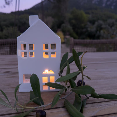 Handmade Ceramic House Candle Holder – Light of Hope from Palestine