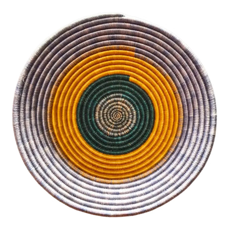 Yellow & Blue Circle Woven Collection – Rwanda - Love Welcomes