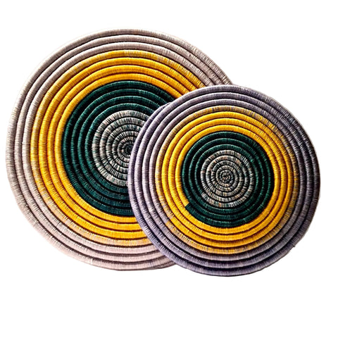 Yellow & Blue Circle Woven Collection – Rwanda