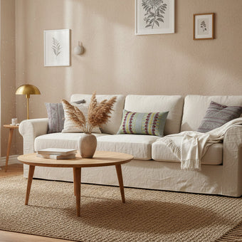 Heritage Geometric Pillow Cover | Handmade in Lebanon by Syrian Artisans | Palestinian-Inspired Embroidery
