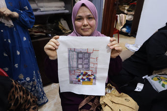 Embroidered "I Resist to Bloom" Window Art by Refugee Women | Joy is Resistance
