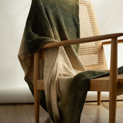 Olive Green Knitted Blanket – Handmade in Ukraine