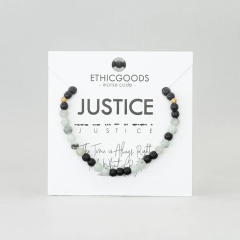 Morse Code Bracelet JUSTICE
