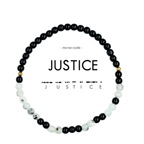 Morse Code Bracelet JUSTICE - Love Welcomes