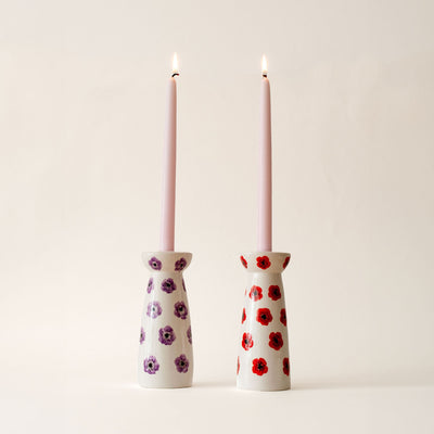 Individual tall candle holders - Love Welcomes