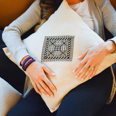 Tatreez “Diamond” Pillow Cover – Hand-Embroidered in Palestine