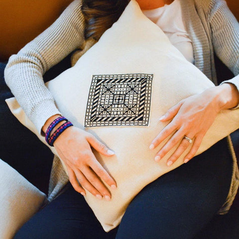 Tatreez “Diamond” Pillow Cover – Hand-Embroidered in Palestine