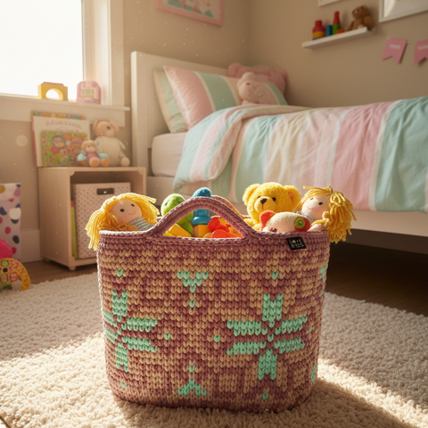 XL Crochet Basket with Handles | Handmade in Ukraine