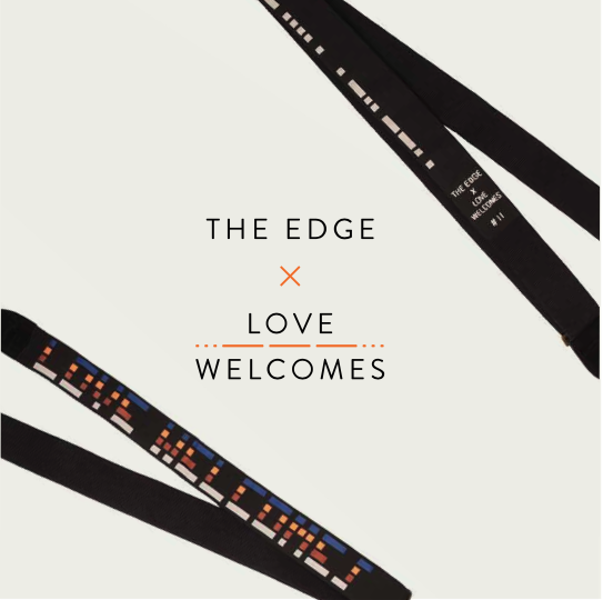 PRE-ORDER: The Edge x Love Welcomes Guitar Strap - Love Welcomes