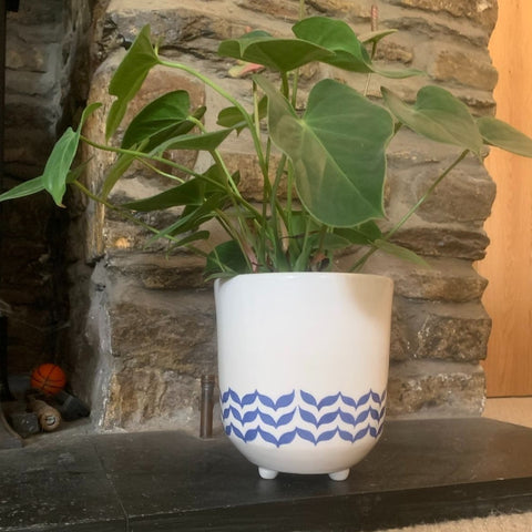 Handcrafted Palestinian Ceramic Planter (Keffiyeh) - Love Welcomes