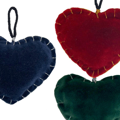 Christmas Velvet Heart Ornament - Love Welcomes